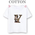 thumbnail image 5 of Camiseta de algodón con el alfabeto de Disney Mickey de la A a la Z, moda de verano para niños y niños, camisetas informales de cuello redondo y manga corta, 5 of 5