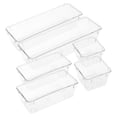 thumbnail image 1 of KAKOWELY organizer drawers storage 6Pcs Clear Drawer Organizer Set Multi-Functional Desk Drawer Organizer Trays Makeup Trays Office Supplies Storage for Drawer Storage, 1 of 4