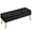 Black, variant on LYYHTY Button-Tufted Dining Bench for Kitchen, Upholstered With Gold Metal Base for Living Room Entryway, Gray