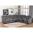 thumbnail image 6 of Pemberly Row Faux Leather Living Room Set Modern Reclining Sectional Sofa Gray, 6 of 9