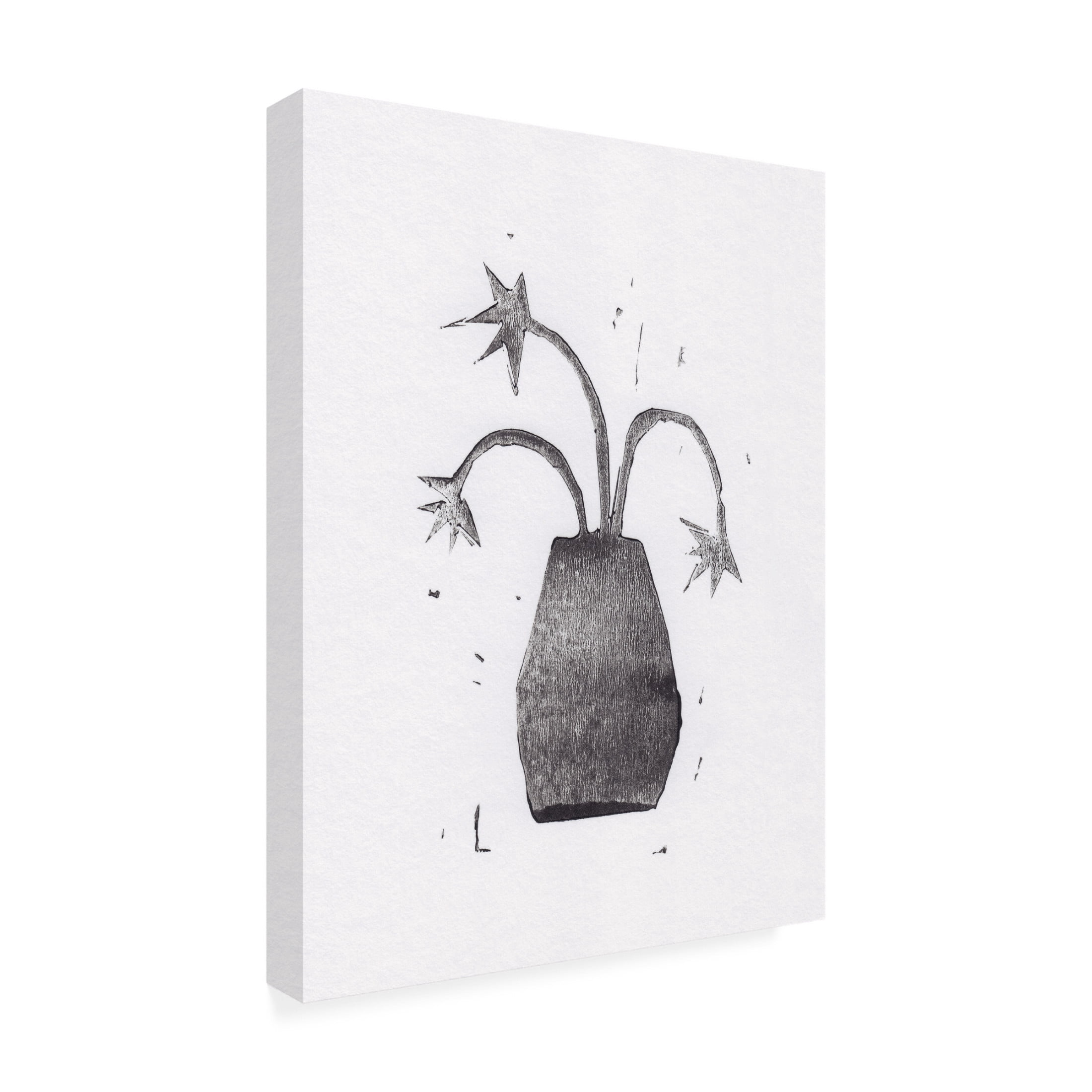 Trademark Fine Art Alisa Galitsyna  Lino Print 1 Flowers in a Vase Canvas Wall Art