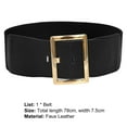 thumbnail image 7 of Shenmeida 1Pack Women's Wide Solid Color Faux Leather Belt Vintage Chunky Buckle Belts 5 Colors Available, 7 of 7