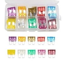 50Pcs Standard Car Fuses Assortment Kit 2A 3A 5A 7.5A 10A 15A 20A 25A 30A 35A Fangkenuo