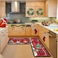 thumbnail image 3 of Christmas Kitchen Mats, Merry Christmas Kitchen Rugs Set of 2 - Red Black Buffalo Plaid Christmas Kitchen Decor - Gnome Truck Xmas Decorations for Floor,Bathroom,Living Room,Doorway 17"x30"+17"x47", 3 of 6