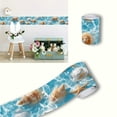 thumbnail image 4 of 1pc, 2D/Flat, fresh seawater shell starfish pattern self-adhesive waistline wall wallpaper, peelable and pastable wall frame decorative strips, skirting board renovation stickers, home decoration, 3., 4 of 9