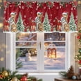 thumbnail image 5 of Christmas Cat Valance Curtain for Windows Winter Snowflake Xmas Tree Poinsettia Red Curtain Valances Short Window Treatments Panels for Kitchen Bathroom Laundry Room Basement 56 x 16 Inch, 5 of 7