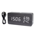 thumbnail image 4 of Amdohai Réveil Numérique en Bois à LED Contrôle par Application Temps/ Température/ Humidité, 4 of 7