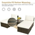 thumbnail image 5 of Costway 5PCS Patio Rattan Wicker Furniture Set Armless Sofa Ottoman Cushioned Garden, 5 of 11