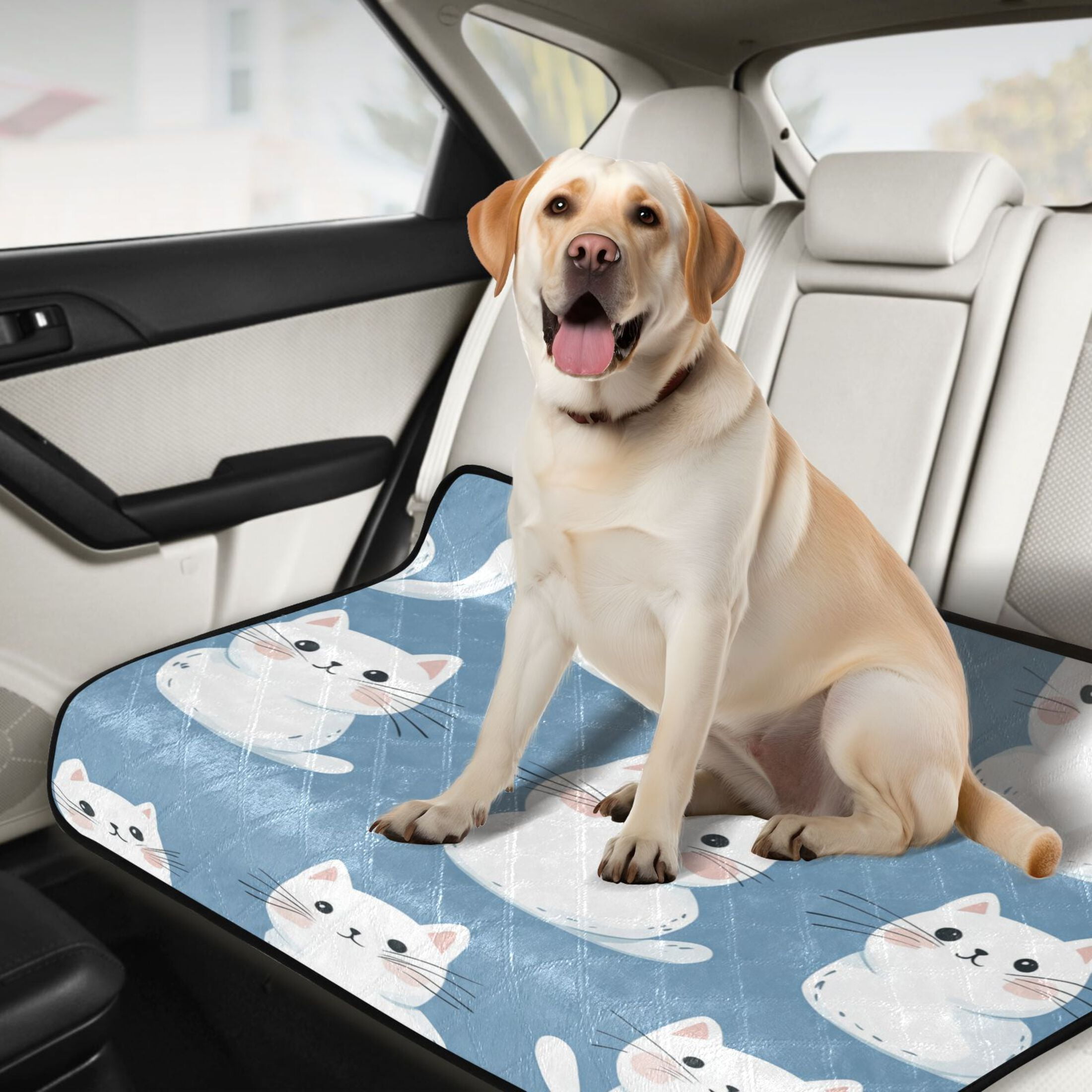 Washable Pet Pee Pads with Super Absorbent Reusable Training Pads for Dogs & Cats White Cat