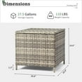 thumbnail image 6 of Outdoor PE Wicker Side Table with Storage, Patio Rattan End Table Square Container for Furniture Covers, Toys and Gardening Tools, 6 of 12