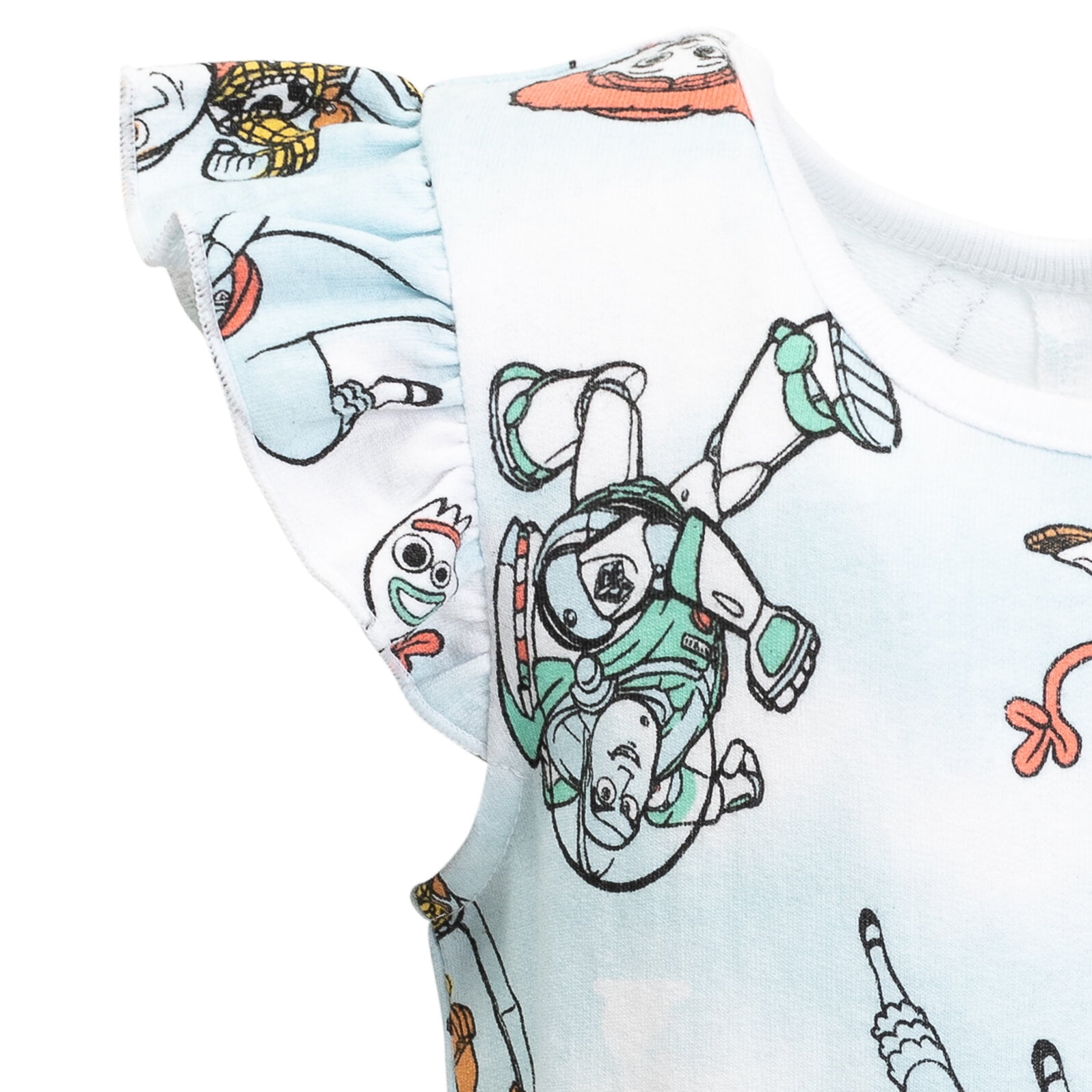 Disney Pixar Toy Story Woody Buzz Lightyear Bo Peep Infant Baby Girls French Terry Romper Infant to Big Kid