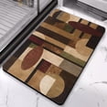 thumbnail image 2 of Transform Your Decor with Rockwood Collection's 20x32 inch Bathroom Rug. Featuring Modern Geometric Patchwork for Bedroom, Office, Living Room, Entryway. Great for Hardwood Floors., 2 of 5