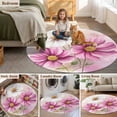 thumbnail image 6 of Spring Cosmos Round Area&nbsp;Rug 4ft Pink Flower Non-Slip&nbsp;Washable Circle Rugs Soft Felt Indoor Floor Mat for Bedroom Kitchen Living Room Bathroom, 6 of 9