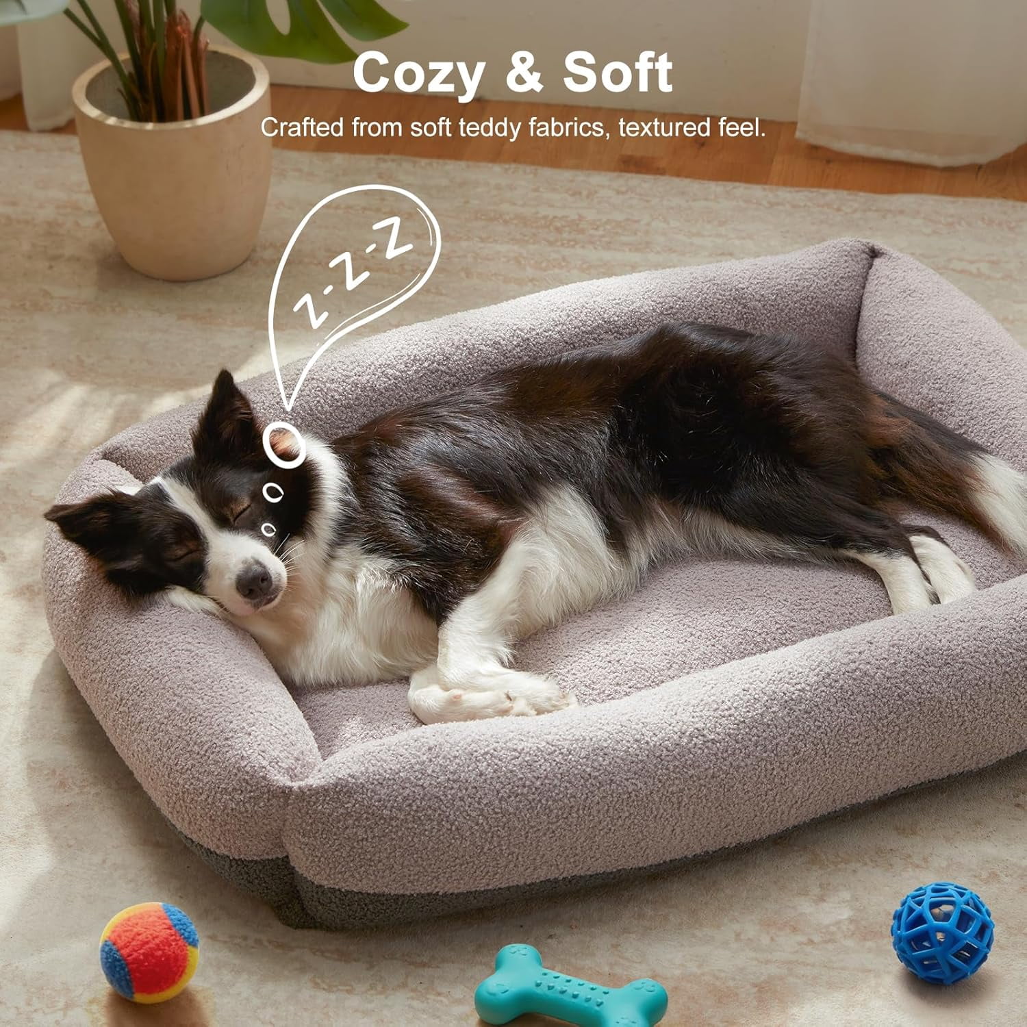 Large Orthopedic Pet Bed, Washable Kennel Mat with Removable Cover, Non-Slip Base Cushion for Medium and Large Dogs