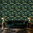 thumbnail image 3 of Boho Peel and Stick Wallpaper Mystical Woodland Fantasy Golden Butterflies Glowing Moss Wall Mural 17.7in x 9.8ft Self Adhesive Removable Wall Paper Renter Friendly Wallpaper for Nursery Bedroom, 3 of 8