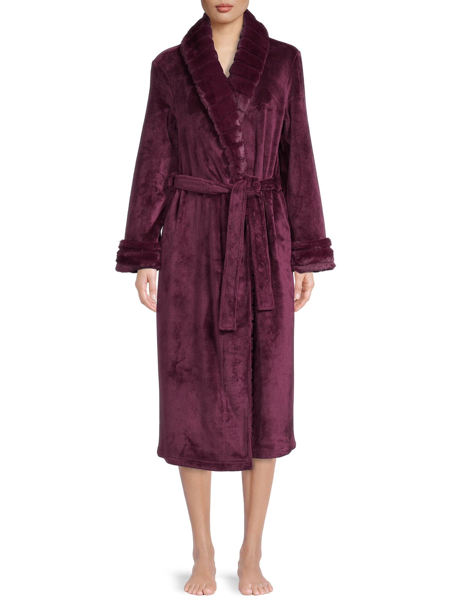 Joyspun Women’s and Women’s Plus Superminky Robe, Sizes up to 3X