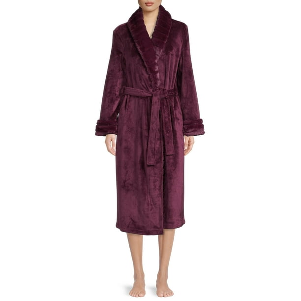 Joyspun Women’s and Women’s Plus Superminky Robe, Sizes up to 3X