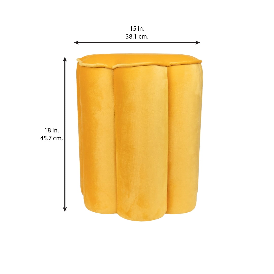 Mainstays Kids Flower Petal Ottoman, Yellow