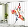 thumbnail image 5 of Ambesonne Music Shower Curtain, Feather with Wings Birds, 69"Wx84"L, Multicolor, 5 of 5