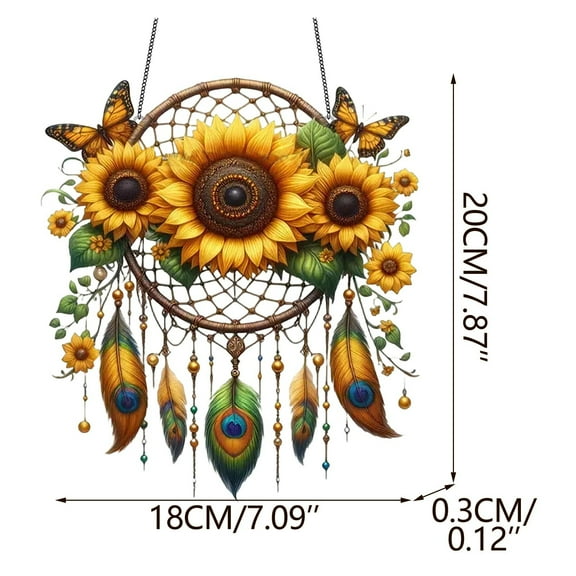 Guoxxzi 5 dollar items, Indoor/Outdoor Dreamcatcher Series Light Catchers Acrylic Material Waterproof And Scratch-Proof Decorative Hanging