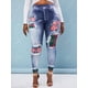thumbnail image 3 of Impresión 3D Panel de cuadros a cuadros de cintura alto de cintura elevada MEJOR Rosegal Leggings de talla grande, 3 of 5