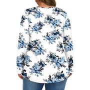Fantaslook Womens Plus Size Tops Fall Long Sleeve Shirts Crew Neck Casual Loose Tunic Blouses