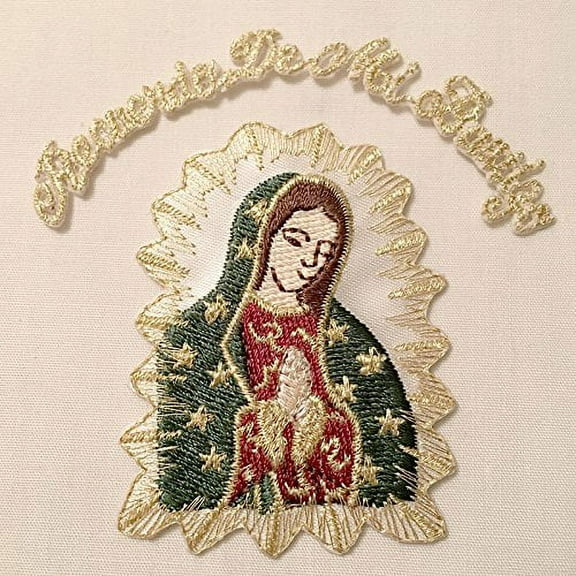 CF3850 Christening Virgin Mary (Quadalupe) Baptism Embroidered Iron On patch