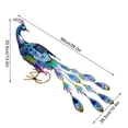 thumbnail image 3 of Wrought Iron Animal Painted Peacock Garden Statues With Solar Lights For Courtyard Balcony Decor, 3 of 13