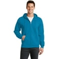 thumbnail image 1 of Port & Company ®  - Core Fleece Full-Zip Hooded Sweatshirt. Pc78zh M Neon Blue, 1 of 4