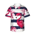 thumbnail image 2 of Goofa Pink Flamingos Hawaiian Shirt for Men, Unisex Summer Beach Casual Short Sleeve Button Down Shirts,Aloha Tropical Floral print shirt-Medium, 2 of 9