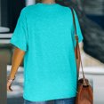 thumbnail image 4 of HAPIMO Women's Trendy Cotton Linen Loose Tops Clearance Summer Solid Color Short Sleeve Drop Shoulder Crew Neck Pullover for Teen Girls Elegant Casual Blouses Mint Green XXL, 4 of 7