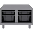 thumbnail image 3 of Hirsh Metal Bin Storage Bench with 4 plastic tote bins 19x30x18 Silver/Graphite, 3 of 3