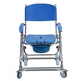 thumbnail image 4 of Commode de Chevet avec Roues, Commode de Douche Pliante pour Fauteuil Roulant, Chaise de Douche pour Personnes Âgées et Handicapées, Chaise de Toilette Roulante Imperméable avec Accoudoirs et Dossier, 4 of 8