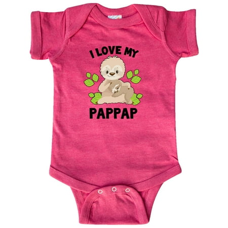 

Inktastic Cute Sloth I Love My Pappap with Green Leaves Gift Baby Boy or Baby Girl Bodysuit