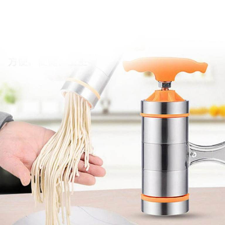 Household Manual Stainless Steel Pasta Maker, Hand Noddles Presser Making  Machine Noodle Press Pasta Machine Presser Orange Making Machine with 7