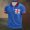 Blue, variant on Men Polo Shirt UK Flag Print Button Down Short Sleeve Casual Top For Men Festive Celebration Shirt Blue 4XL