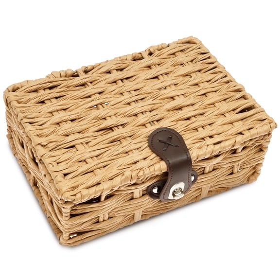 Wicker Storage Bins, Artisan Craftsmanship, Paper Rope Construction, for Shelf Coffee Table Console Table Home Decor