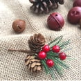 thumbnail image 2 of 10 Pcs Baies de Noël Rouges et Pommes de Pin Branches Fleurs Artificielles Fausses 8cm Artisanat Floral Décoration de Vacances Couronne, 2 of 13
