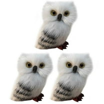 Manunclaims 3Pcs Owl White Black Furry Christmas Ornament, Christmas Style Cute Owl Model Tree Decor Fluffy Baby Owl Christmas Ornament