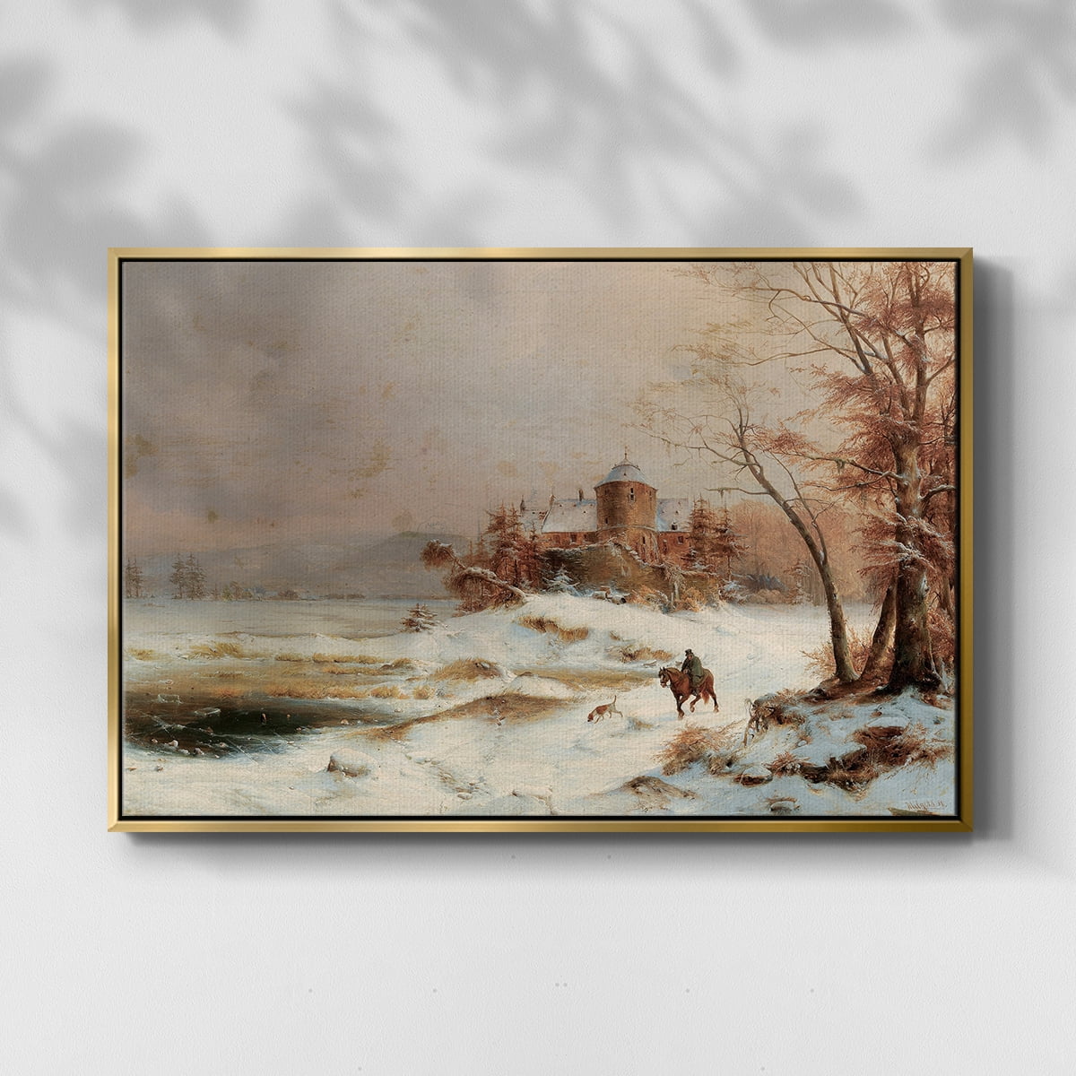 Vintage Landscape-CDIV By Wexford Home Framed in Gold Wood Gallery Wrapped Canvas 25 in. x 37 in.