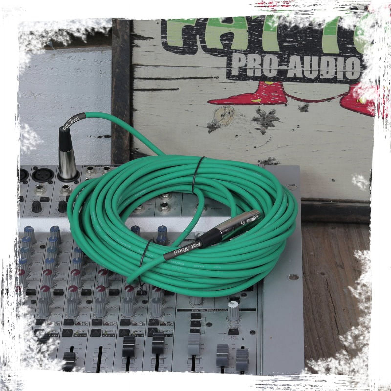Fat Toad XLR Microphone Cables (4 Pack) - 50 ft Professional Pro Audio Green Mic Cord Patch with Lo-Z Connector - 24 AWG Shielded Wire and Balanced for Impeccable Recording Studio Mixer Gear