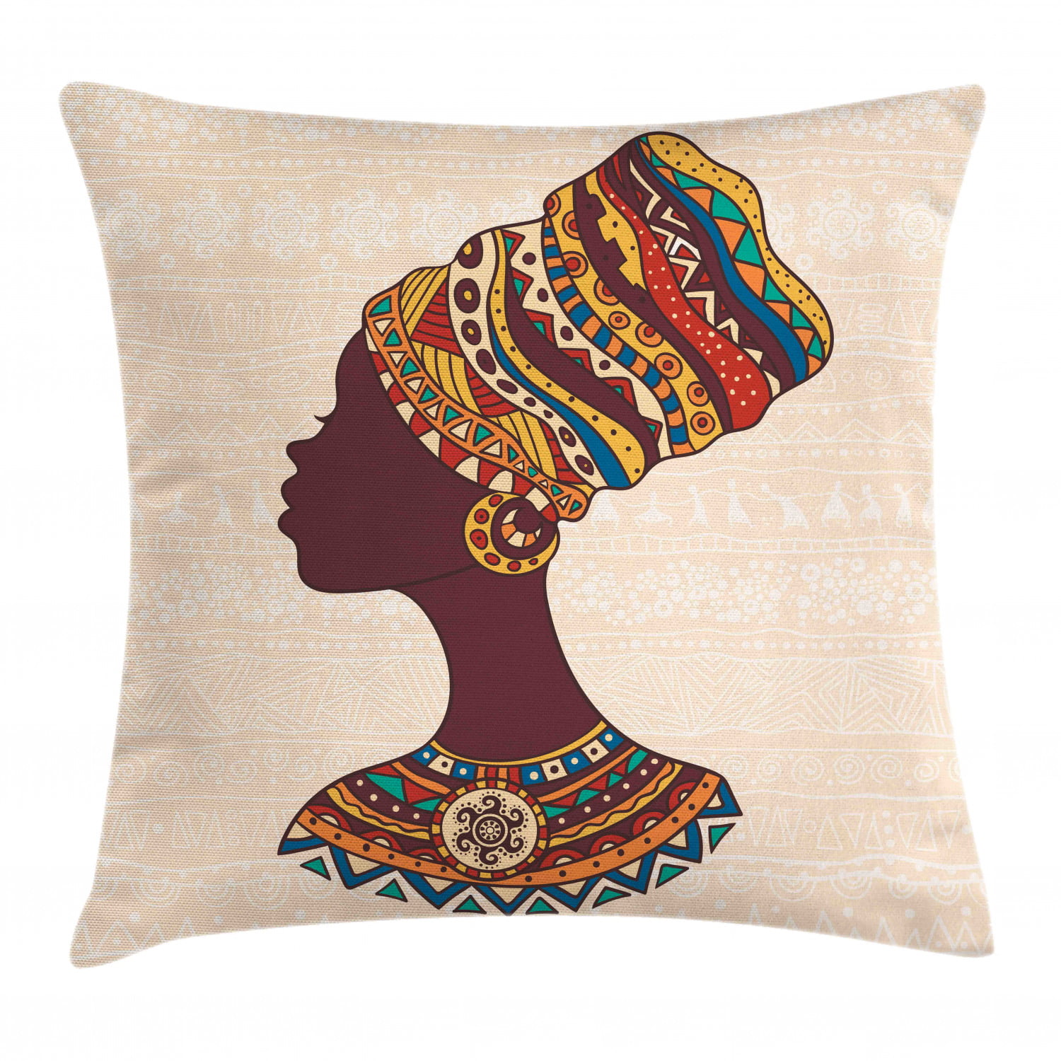 Aza African Massai Tribal Ethnic Ladies Cushion Throw Pillow Cover Portrait 