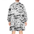 thumbnail image 2 of Wearable Oversized Blanket,Halloween Doodle Pattern Wearable Blanket Hoodie for Adults,Cozy Hooded Blankets with Super Pockets,Super Warm Fuzzy Pullover for Women & Men, 2 of 6