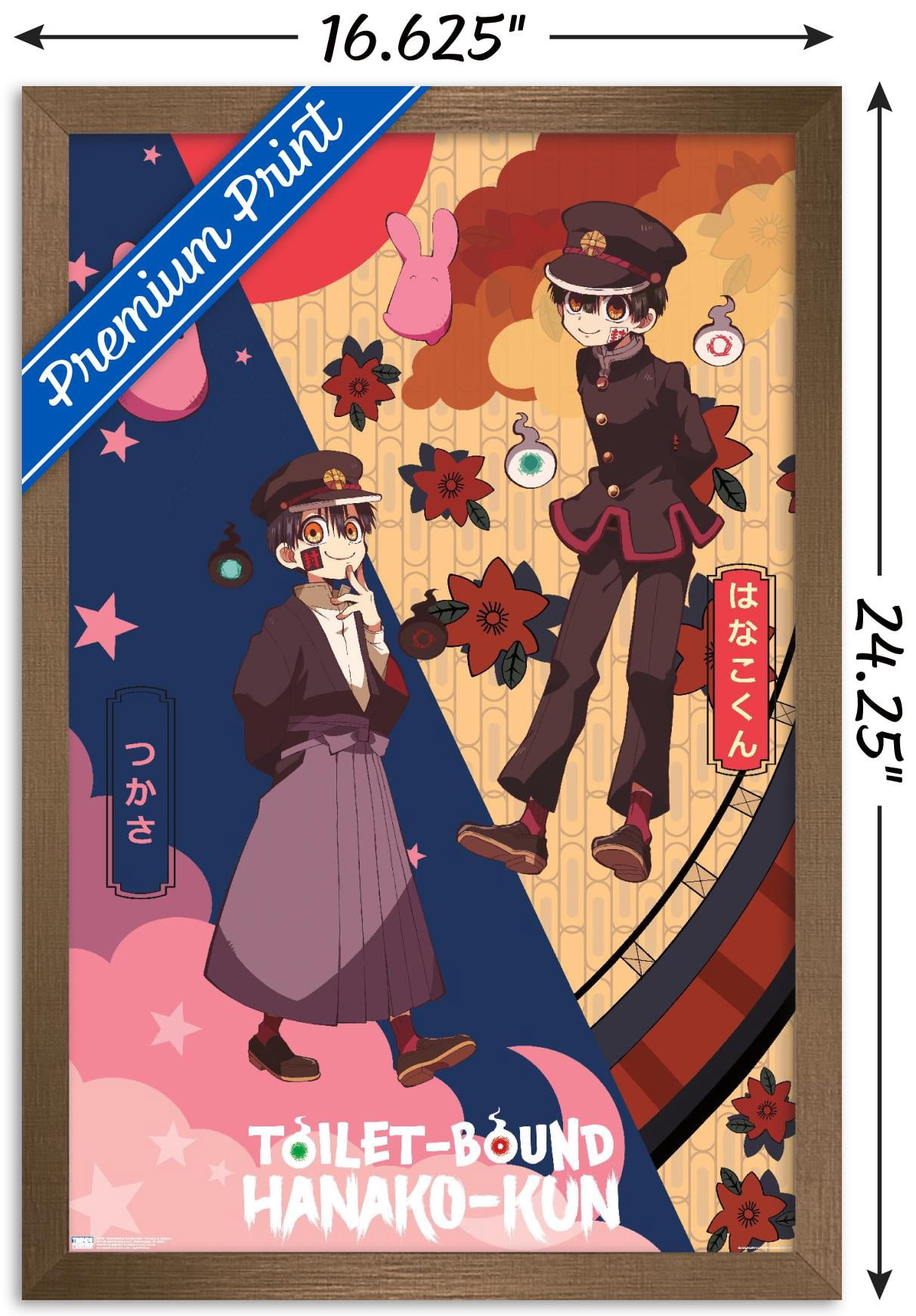 Toilet-Bound Hanako-kun (2020) - Hanako & Tsukasa Wall Poster, 14.725" x 22.375" Framed