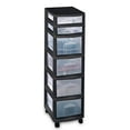 thumbnail image 1 of Homz Plastic 6 Clear Drawer Medium Home Storage Container Tower, Black Frame, 1 of 6