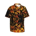 thumbnail image 2 of Yellow Autumn Leaves Men'S 3d Print Casual Button Down Shirts, Novelty Hawaiian Short Sleeves Xl, 2 of 7
