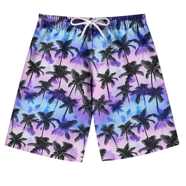 Odeerbi 7-14 Años Niños Pantalones Cortos de Hawaiano Pantalones de Baño En Seco Rápido Pantalones Cortos de Tabla de Playa Pantalones Cortos de Natación Deportivos de Cintura Ajustable