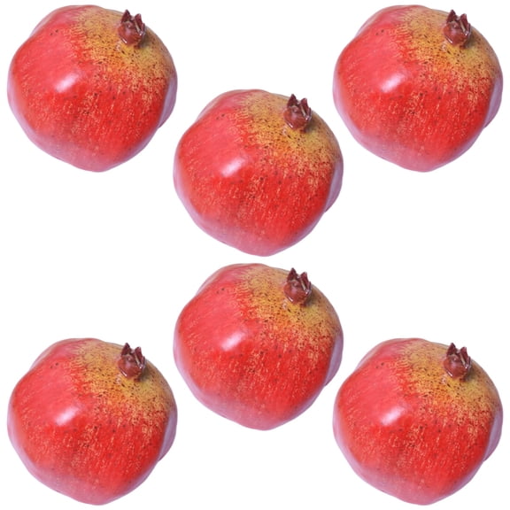 6 Pcs Artificial Pomegranate Models, Realistic Foam Pomegranate Decorations, Fake Fruits with Vibrant Display Accents & Detail-Rich Texture for Kitchen Décor, Exhibitions, Special Events