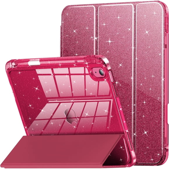 Timoom Compatible con iPad A16 11.ª Generación 11 Inch 2025 Case, iPad Case 10.ª Generación 10.9 Inch, Cubierta con Brillo con Parte Trasera Transparente Brillante, Soporte para Lápiz, para Niñas