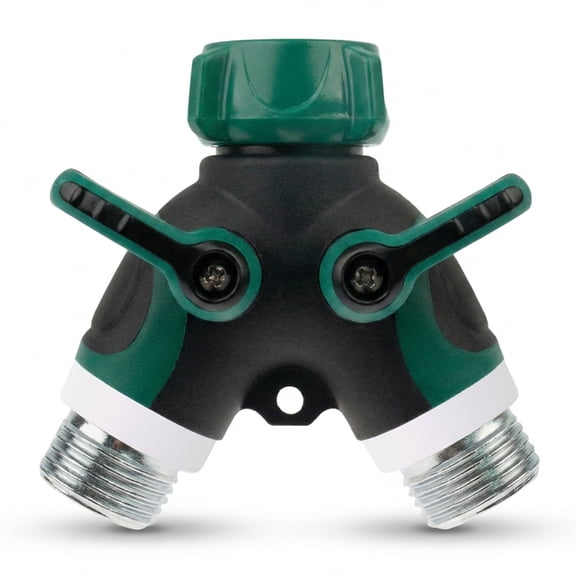 Hose Splitter 2 Way,Heavy Duty Garden Hose Splitters,Water Spigot Splitter,Y Connector Garden Hose Adapter,Hose Bib Splitter with Shut off Valve for Garden,Farm Watering
